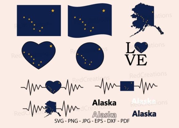 Alaska Flag Bundle Svg, Graphics & Crafts