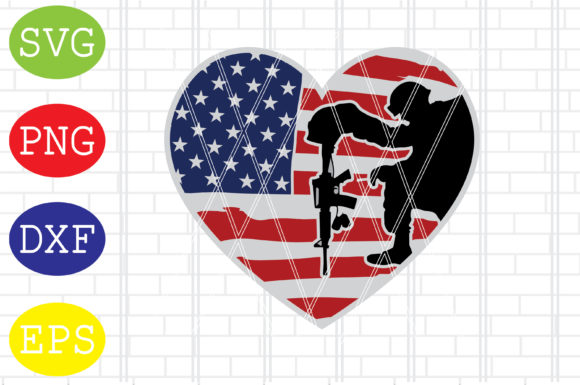 American Flag Heart Svg, Soldier Svg: Graphics & Crafts for Branding