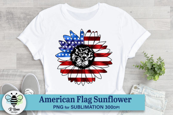 American Flag Sunflower Png