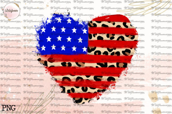American Heart Flag PNG Graphics for Crafts