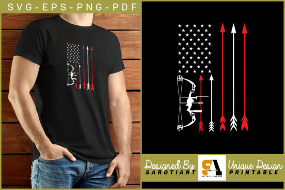 Archery with USA Flag Sublimation Shirt