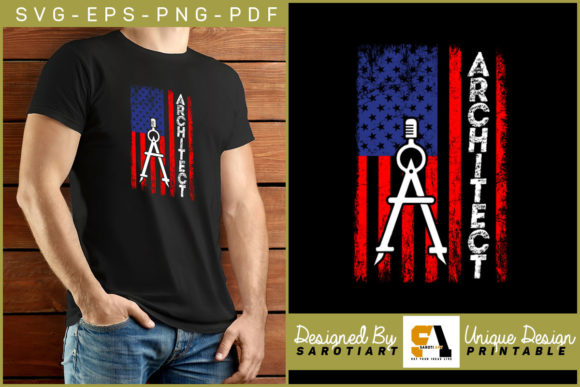 Architect with USA Grunge Flag Design