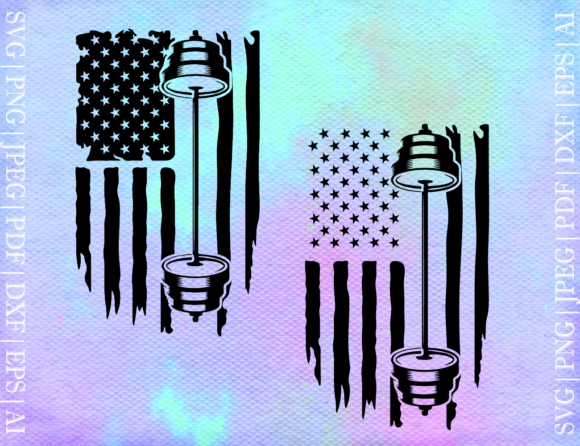 Barbell American Flag Svg for Crafts and Graphics