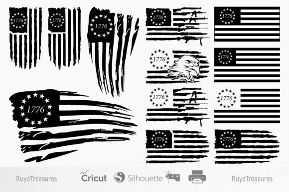 Betsy Ross Flag 1776 Vintage USA Svg Png