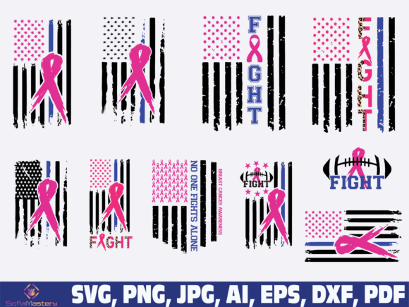 Blue Cancer USA Flag Graphics for Crafts