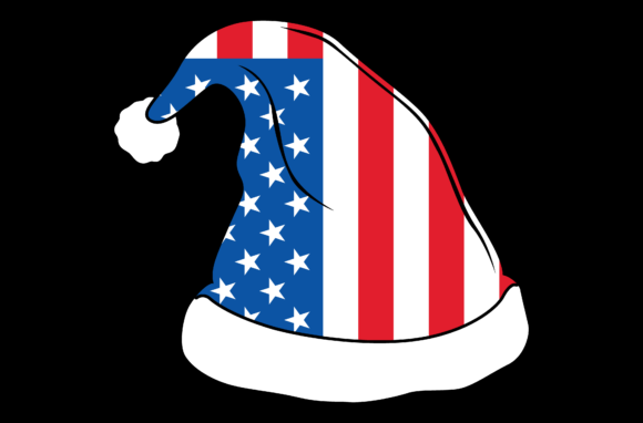 Christmas Hat. USA Flag Santa Hat