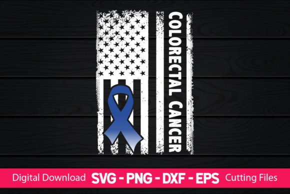 Colorectal Cancer American Flag Graphics and Crafts