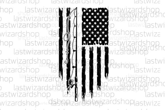 Distressed Flag Fish Svg, American Flag Graphics