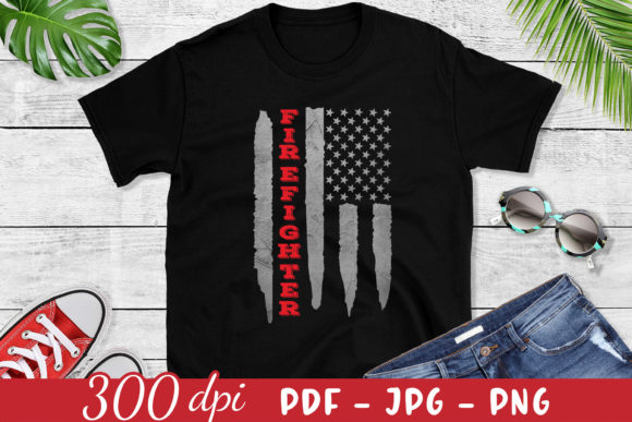 Firefighter Flag PNG Sublimation PNG