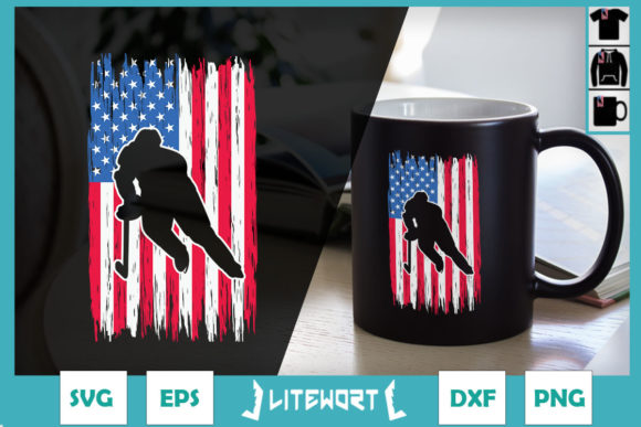 Ice Hockey Goalie USA Flag Graphics and Crafts