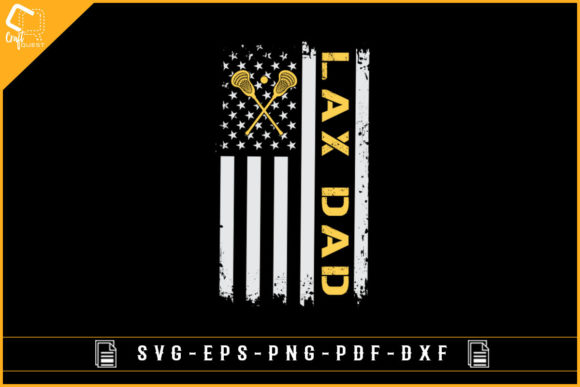 Lax Dad with USA Flag Gaming Lacrosse Graphics