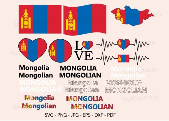 Mongolia Flag Svg Bundle: Graphics & Crafts
