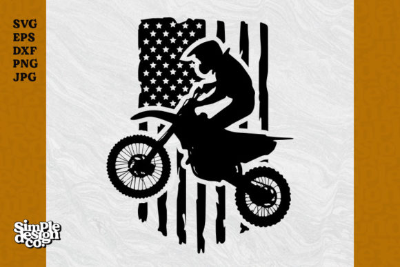 Motocross Distressed American Flag Graphics