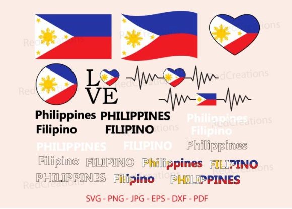 Philippines Flag Svg Bundle, Graphics and Crafts