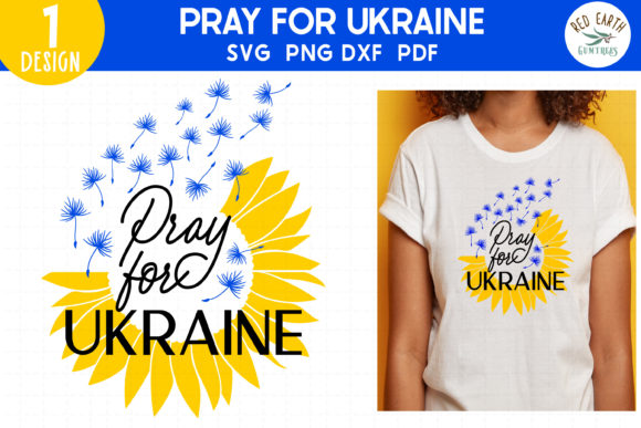 Pray for Ukraine Sunflower Flag SVG: Graphics for Crafts and Content