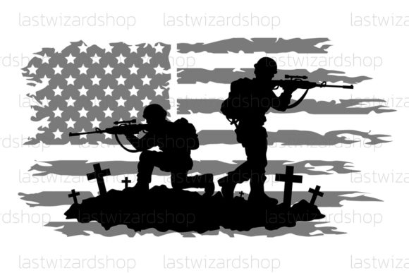 Soldiers American Flag Svg, Distressed Graphics and Crafts