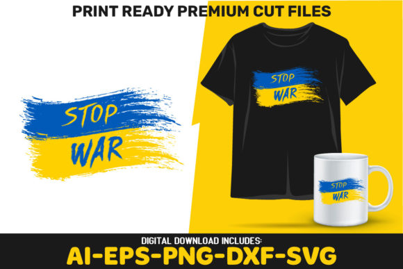 Stop War Flag for Ukraine Sublimation Graphics