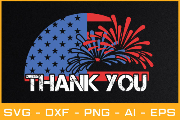 Thank You Usa Flag Graphics for Crafts Businesses