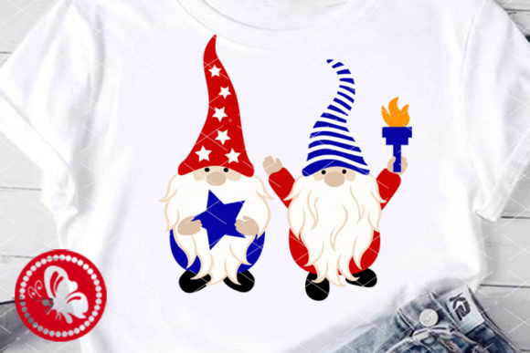 Two Gnomes USA Flag American Patriotic