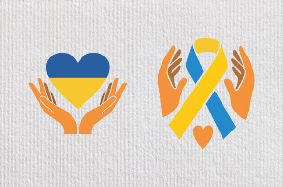 Ukraine Flag Band Hands Ukraine Support Graphics and Crafts