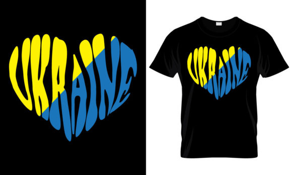 Ukraine Heart Word Art - Ukraine Flag Graphics