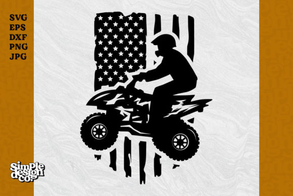 USA Flag Atv Riding Graphics and Crafts