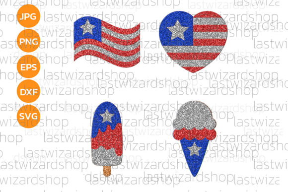 USA Flag Snap Clip, Graphics & Crafts