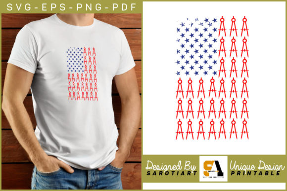 USA Flag with Architecture Sublimation – Graphics & Crafts