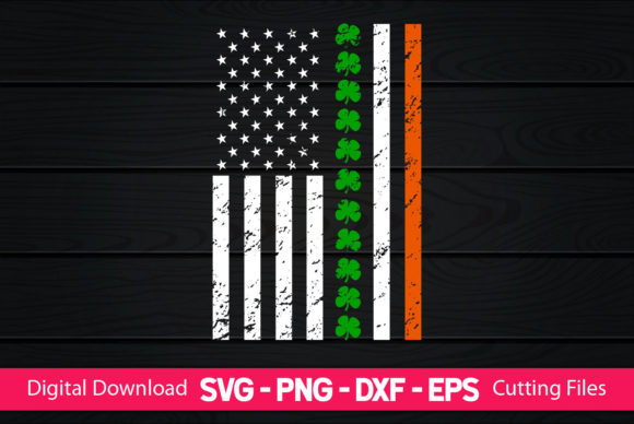 Vintage American Flag St. Patrick's Graphics & Crafts