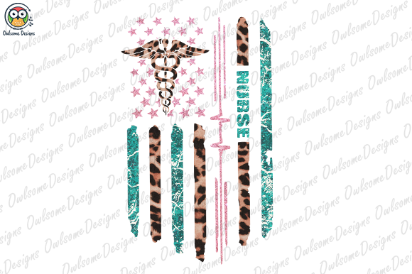 Vintage Nurse Flag Sublimation PNG: Graphics for Crafts and Content