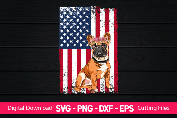 Vintage Pug American Flag 4th of July Graphics and Crafts