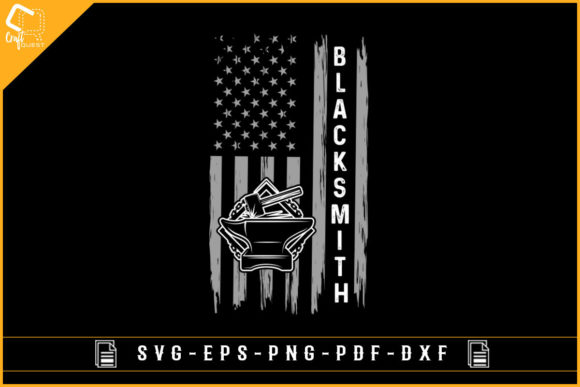 Vintage USA Flag Blacksmith Sublimation